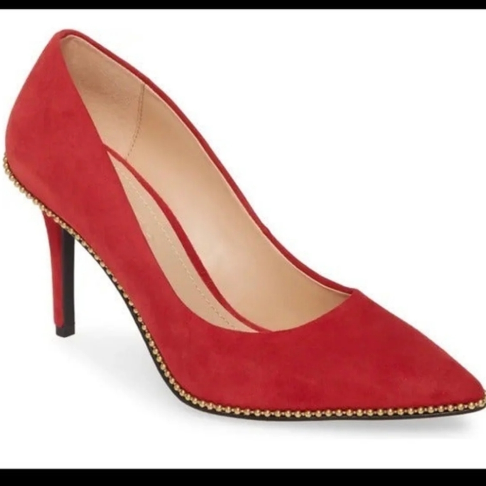 *****SOLD *****Coach Waverly Red Suede pumps nwt
